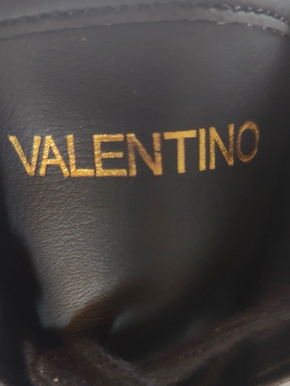 Valentino Black Combat Boots with Gold Stud Logo Size 10 - Picture 2 of 12